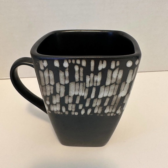 Beekman Home Brown & White Coffee Tea Mug Cup Square Marble Effect - Picture 5 of 7